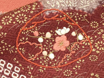 平和屋着物■訪問着　刺繍　絞り　貝合せ草花笹文　金彩　正絹　逸品　CABK3673ev