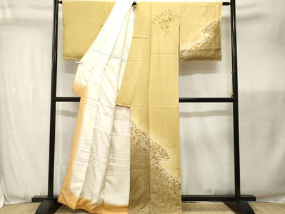 平和屋着物■訪問着　更紗花唐草文　鳳凰　暈し染め　正絹　逸品　CABK3675ev
