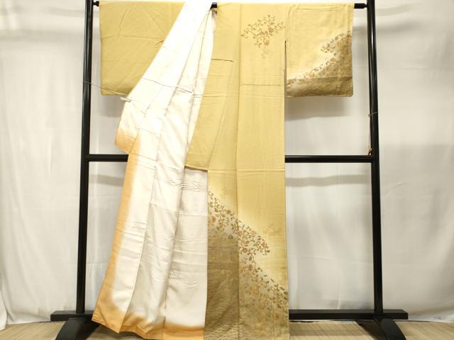 平和屋着物■訪問着　更紗花唐草文　鳳凰　暈し染め　正絹　逸品　CABK3675ev