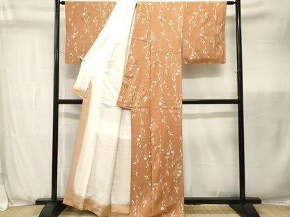 平和屋着物■小紋　枝花文　金彩　松坂屋扱い　洗える着物　CABK3677ev