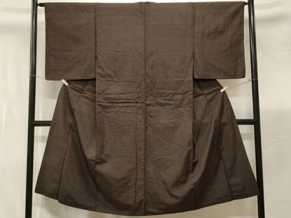 平和屋着物■男性　紬　格子柄　正絹　逸品　CABK3682ev
