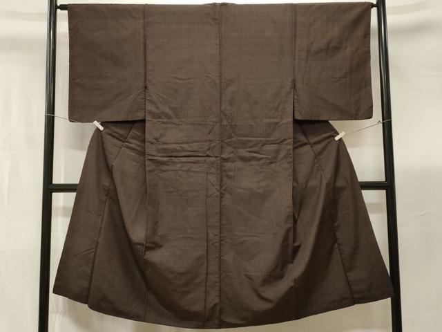 平和屋着物■男性　紬　格子柄　正絹　逸品　CABK3682ev
