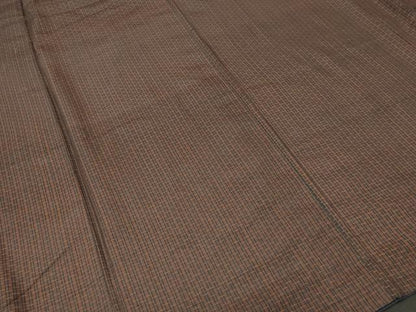 平和屋着物■男性　紬　格子柄　正絹　逸品　CABK3682ev