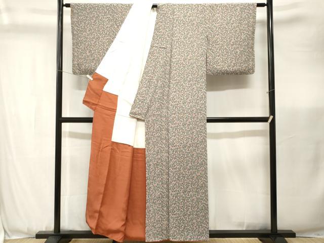 平和屋着物■上質な小紋　葡萄蔦の葉文　正絹　逸品　CABK3685ev