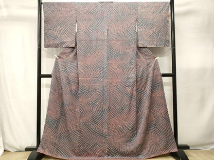 平和屋着物■上質な小紋　総絞り　抽象文　正絹　逸品　CABK3692ev