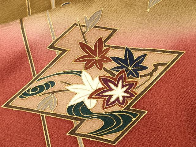平和屋着物■訪問着　松皮菱花車文　金彩　正絹　逸品　CABK3703ev