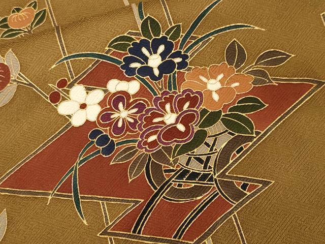 平和屋着物■訪問着　松皮菱花車文　金彩　正絹　逸品　CABK3703ev