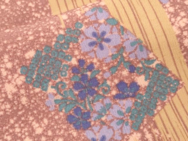 平和屋着物■小紋　色紙花唐草文　洗える着物　CABK3713ev