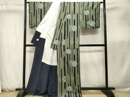 平和屋着物■小紋　舞花文　洗える着物　CABK3714ev