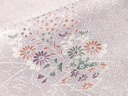 平和屋着物■訪問着　松皮菱草花文　暈し染め　洗える着物　CABK3715ev
