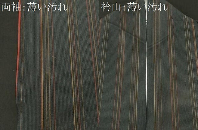 平和屋着物■小紋　縞　洗える着物　CABK3720ev