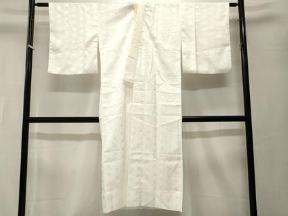 平和屋着物■長襦袢　無双仕立て　麻の葉地紋　白色　半衿刺繍　洗える着物　CABK3723ev