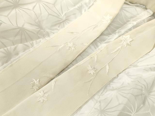 平和屋着物■長襦袢　無双仕立て　麻の葉地紋　白色　半衿刺繍　洗える着物　CABK3723ev
