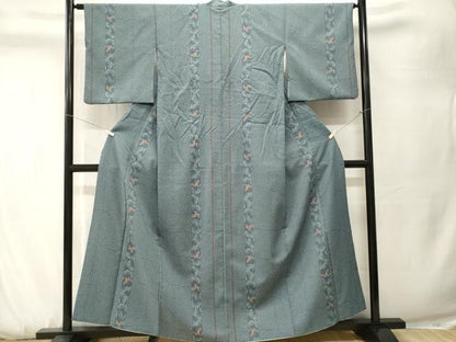 平和屋着物■小紋　芝草舞蝶間道　洗える着物　CABK3735ev