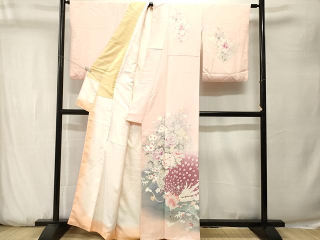 平和屋着物■訪問着　花車文　孔雀　暈し染め　正絹　逸品　CABK3739ev
