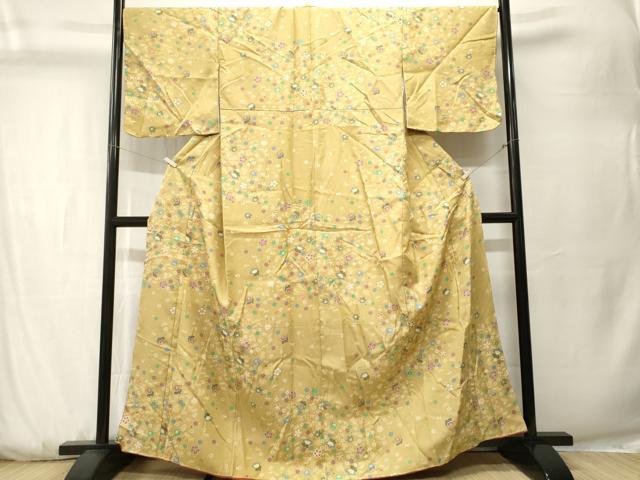 平和屋着物■小紋　舞花文　洗える着物　CABK3741ev