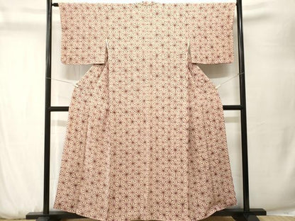 平和屋着物■上質な小紋　麻の葉文　正絹　逸品　CABK3746ev