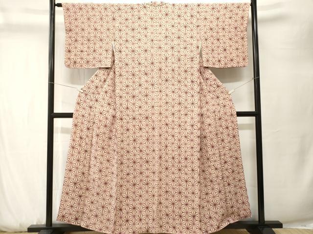 平和屋着物■上質な小紋　麻の葉文　正絹　逸品　CABK3746ev