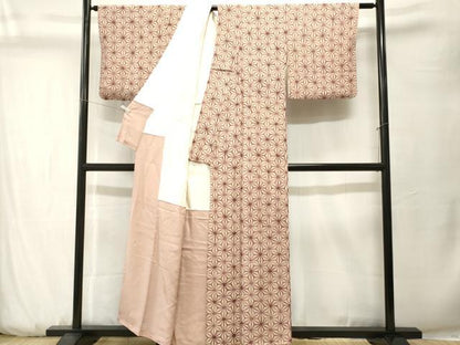 平和屋着物■上質な小紋　麻の葉文　正絹　逸品　CABK3746ev