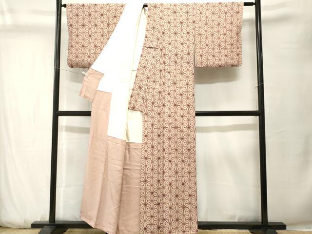 平和屋着物■上質な小紋　麻の葉文　正絹　逸品　CABK3746ev