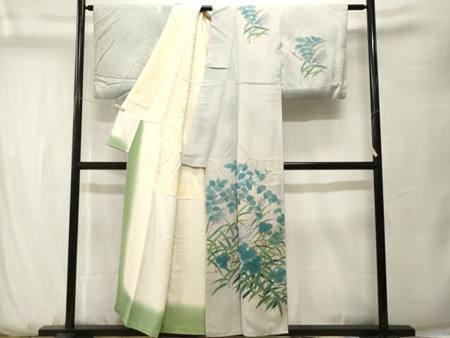 平和屋着物■訪問着　芒　木の実蔦の葉文　暈し染め　正絹　逸品　CABK3747ev