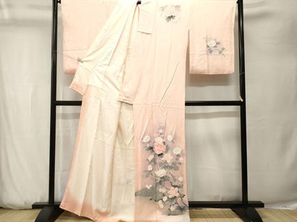 平和屋着物■訪問着　草花文　暈し染め　正絹　逸品　CABK3748ev