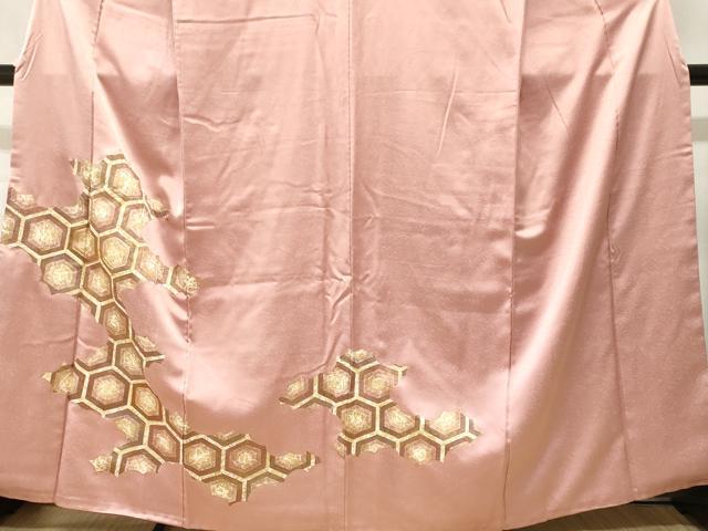 平和屋着物■訪問着　駒刺繍　亀甲文　金彩　正絹　逸品　CABK3757ev