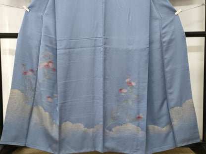 平和屋着物■訪問着　寿光織　草花文　金彩　正絹　逸品　CABK3762ev