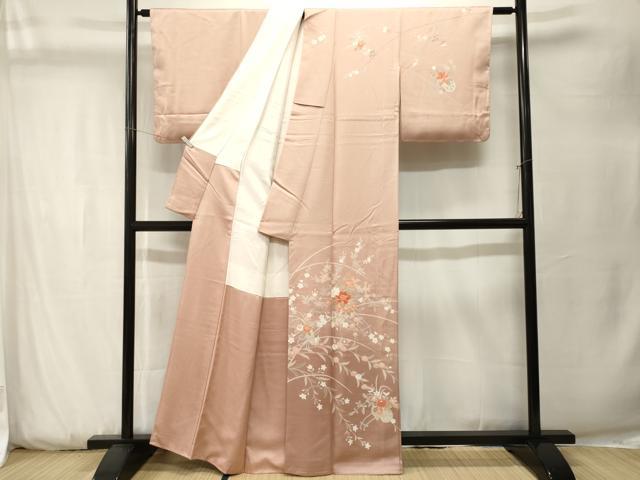 平和屋着物■訪問着　花車文　草花文　正絹　逸品　CABK3767ev