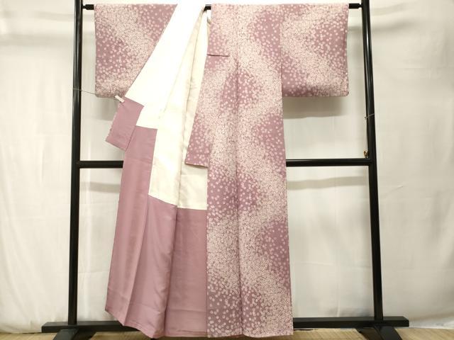 平和屋着物■上質な小紋　舞桜文　正絹　逸品　CABK3769ev