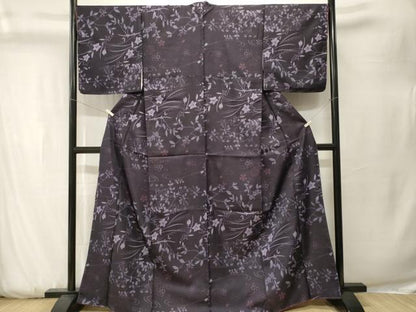 平和屋着物■小紋　流水枝花文　暈し染め　洗える着物　CABK3772ev