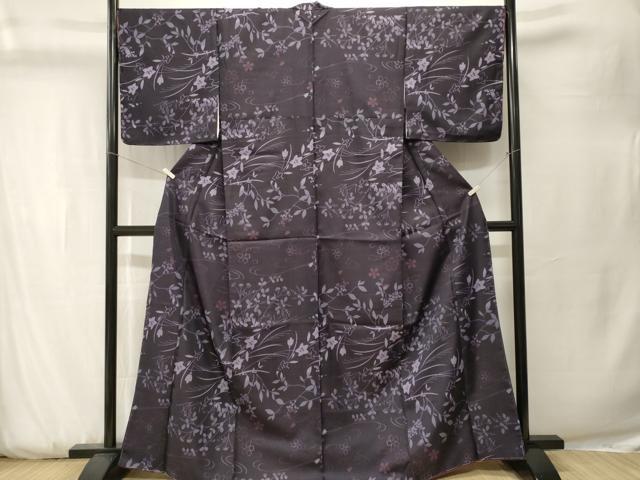 平和屋着物■小紋　流水枝花文　暈し染め　洗える着物　CABK3772ev