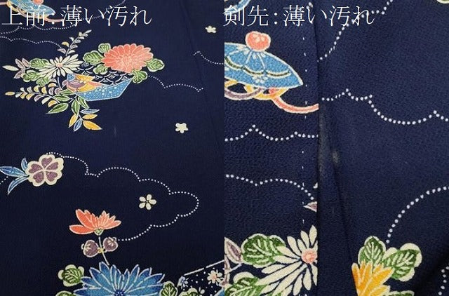 平和屋着物■上質な小紋　雲取り草花文　正絹　逸品　CABK3782ev