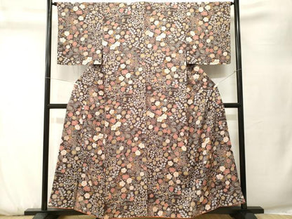 平和屋着物■上質な小紋　辻が花　金彩　正絹　逸品　CABK3783ev