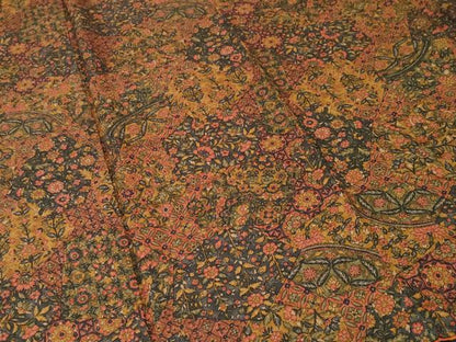 平和屋着物■上質な小紋　切嵌更紗花文　正絹　逸品　CABK3786ev