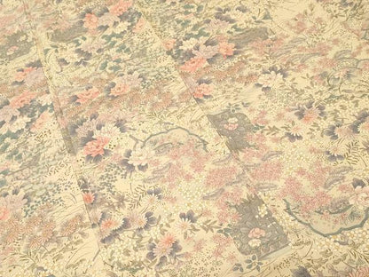 平和屋着物■上質な小紋　枝花文　花鳥文　金彩　正絹　逸品　CABK3792ev