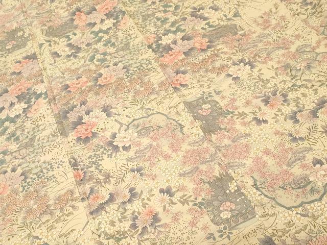 平和屋着物■上質な小紋　枝花文　花鳥文　金彩　正絹　逸品　CABK3792ev