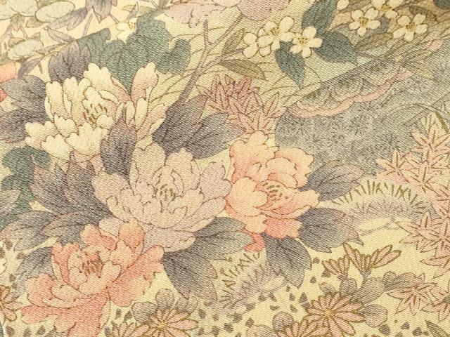 平和屋着物■上質な小紋　枝花文　花鳥文　金彩　正絹　逸品　CABK3792ev