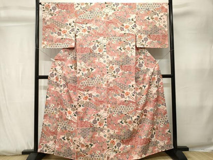 平和屋着物■上質な小紋　辻が花　金彩　正絹　逸品　CABK3796ev