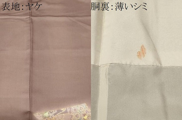 平和屋着物■訪問着　吉祥花蝶文　暈し染め　金彩　正絹　逸品　CABK3802ev