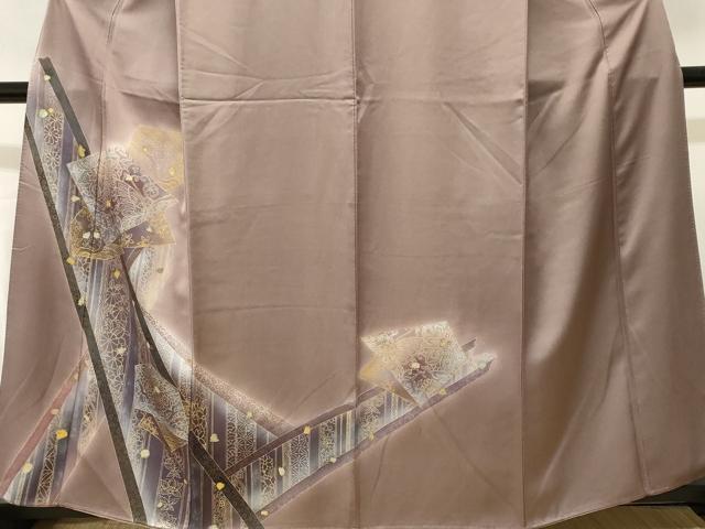 平和屋着物■訪問着　吉祥花蝶文　暈し染め　金彩　正絹　逸品　CABK3802ev