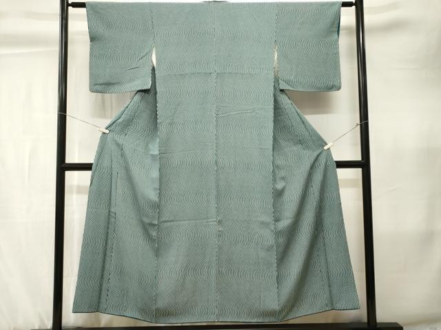 平和屋着物■上質な小紋　縞　よろけ縞　正絹　逸品　CABK3805ev