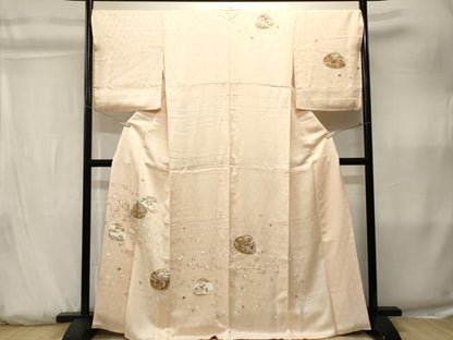 平和屋着物■訪問着　貝合せ人物枝花文　金彩　鈴乃屋扱い　正絹　逸品　CABK3806ev