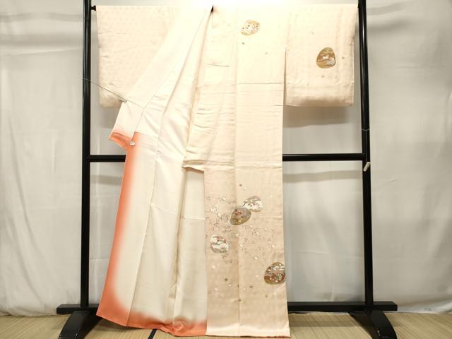 平和屋着物■訪問着　貝合せ人物枝花文　金彩　鈴乃屋扱い　正絹　逸品　CABK3806ev