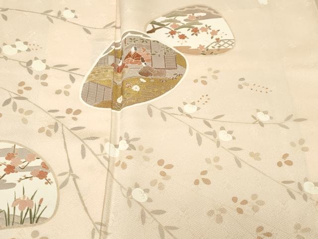 平和屋着物■訪問着　貝合せ人物枝花文　金彩　鈴乃屋扱い　正絹　逸品　CABK3806ev