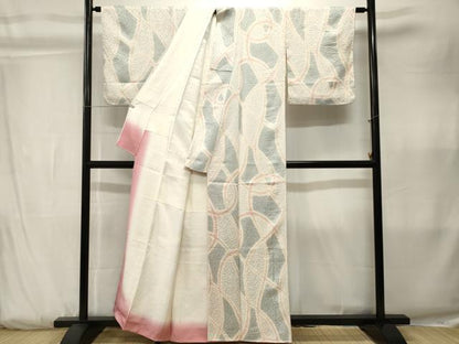 平和屋着物■上質な小紋　絞り　抽象文様　正絹　逸品　CABK3807ev