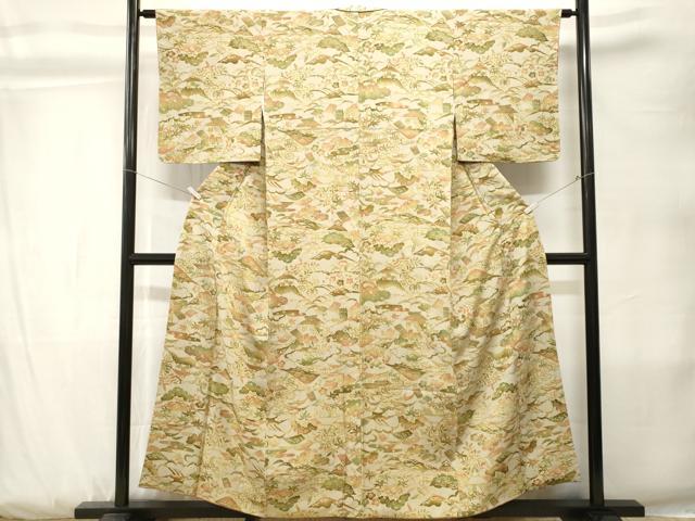 平和屋着物■上質な小紋　風景文　暈し染め　正絹　逸品　CABK3812ev
