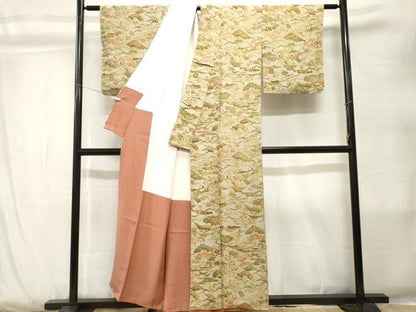 平和屋着物■上質な小紋　風景文　暈し染め　正絹　逸品　CABK3812ev
