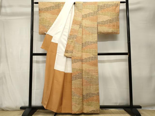 平和屋着物■上質な小紋　切嵌花文　正絹　逸品　CABK3813ev