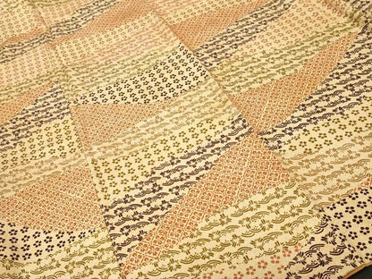 平和屋着物■上質な小紋　切嵌花文　正絹　逸品　CABK3813ev